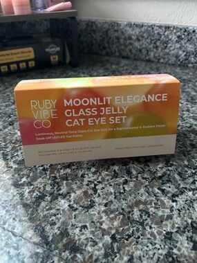 Moonlit Elegance Glass Jelly Cat Eye Gel Set - Neutral/Orange